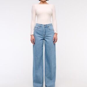 Abercrombie & Fitch Light Blue Wide-Leg Jeans